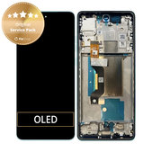 Motorola Edge 60 Fusion - LCD zaslon + steklo na dotik + okvir (Amazonite) - 5D68C29879 Genuine Service Pack