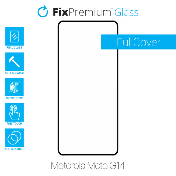 FixPremium FullCover Glass - Kaljeno steklo za Motorola Moto G14