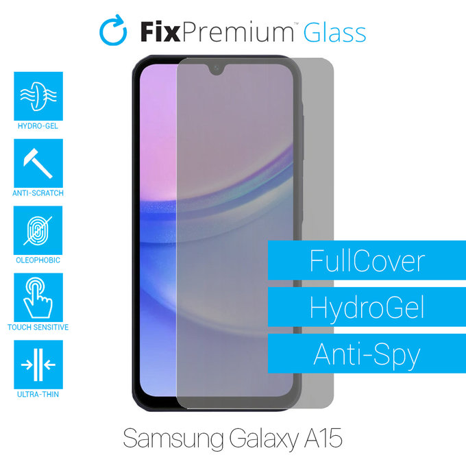 FixPremium HydroGel Anti-Spy - zaščitna folija za Samsung Galaxy A15