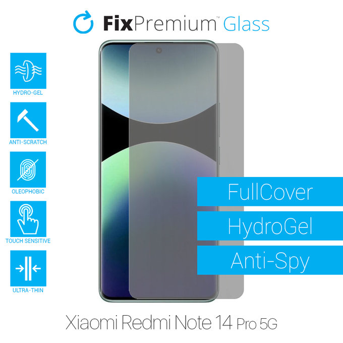 FixPremium HydroGel Anti-Spy - zaščitna folija za Xiaomi Redmi Note 14 Pro 5G 24090RA29G