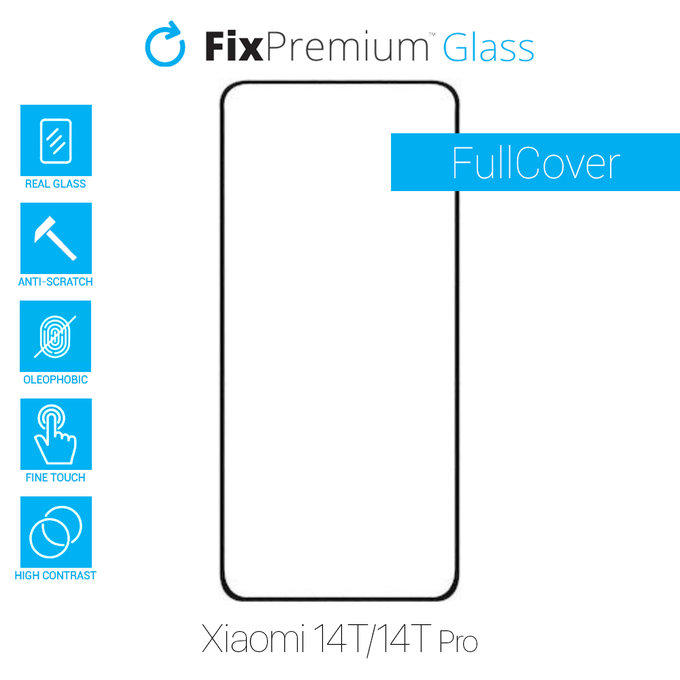 FixPremium FullCover Glass - Kaljeno steklo za Xiaomi 14T, 14T Pro