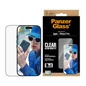 UWF kaljeno steklo z aplikatorjem za iPhone 17 Pro, Črna, PanzerGlass