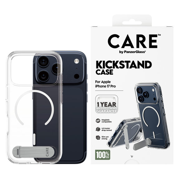 Ovitek Kickstand za iPhone 17 Pro, Prozorna, PanzerGlass