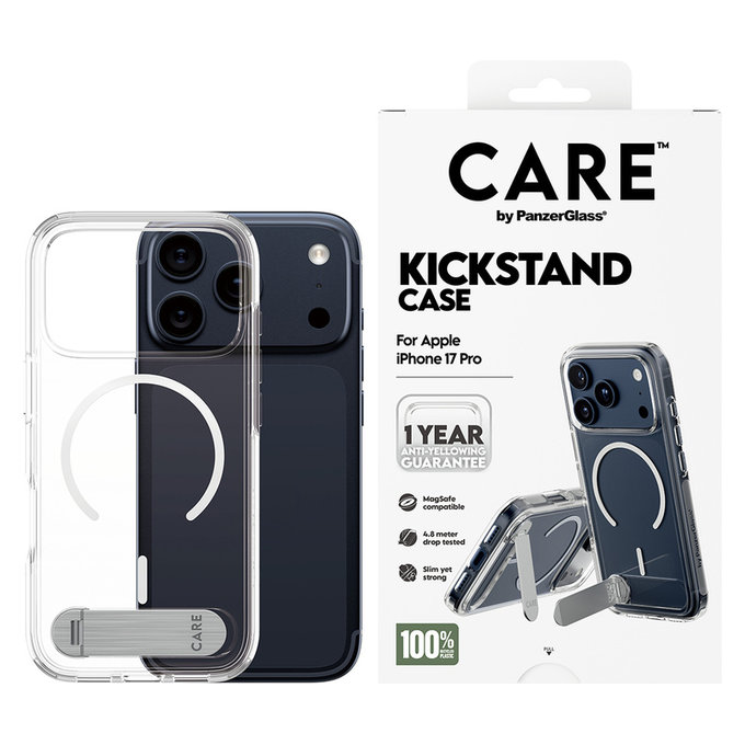 Ovitek Kickstand za iPhone 17 Pro, Prozorna, PanzerGlass