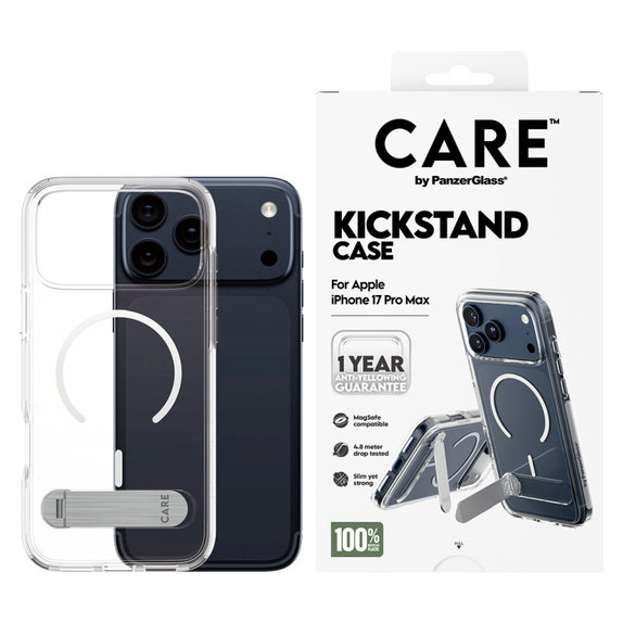 Ovitek Kickstand za iPhone 17 Pro Max, prozoren, PanzerGlass