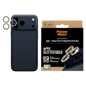 Zaščita objektiva kamere Hoops za iPhone 17 Pro Max/17 Pro/16 Pro Max/16 Pro, Glitter Gold, PanzerGlass