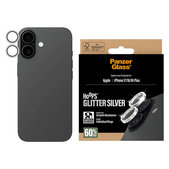Zaščita objektiva kamere Hoops za iPhone 17/16 Plus/16, Glitter Silver, PanzerGlass