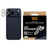 Zaščita objektiva kamere Hoops za iPhone 17 Pro Max/17 Pro/16 Pro Max/16 Pro, Glitter Silver, PanzerGlass