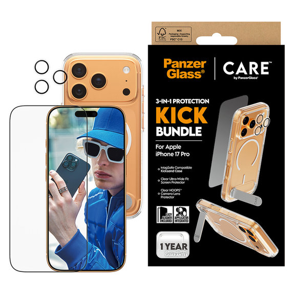 Bundle 3v1 Kick za iPhone 17 Pro, PanzerGlass