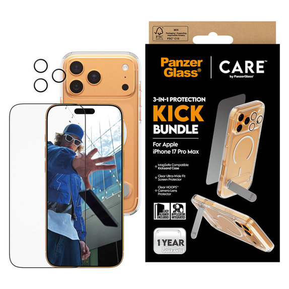 Bundle 3v1 Kick za iPhone 17 Pro Max, PanzerGlass