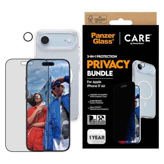 Bundle 3v1 Privacy za iPhone Air, PanzerGlass