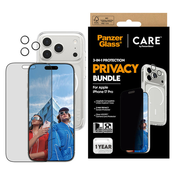 Bundle 3v1 Privacy za iPhone 17 Pro, PanzerGlass