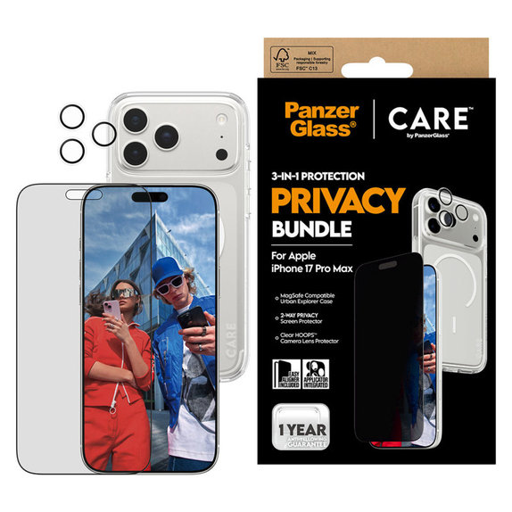Bundle 3v1 Privacy za iPhone 17 Pro Max, PanzerGlass