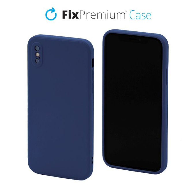 FixPremium - Silikonski ovitek za iPhone X in XS, modra