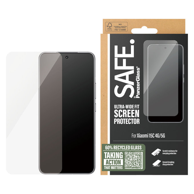 Kaljeno steklo UWF za Xiaomi 15C 5G, Črna, SAFE by PanzerGlass