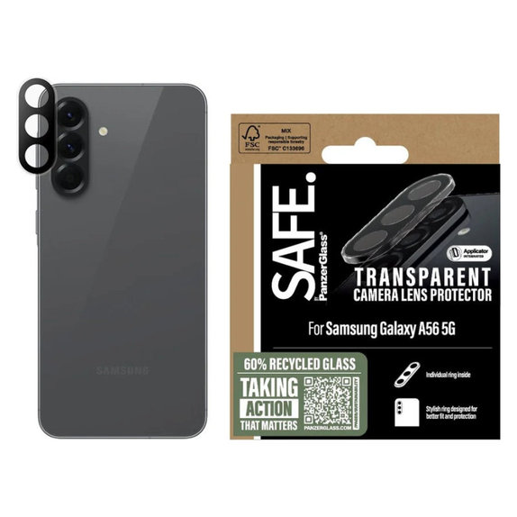 Zaščita objektiva kamere za Samsung A56 5G, Prozorna, SAFE