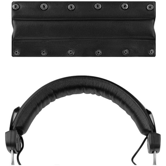 Nadomestni Headband za Beyerdynamic DT770, DT860, DT880, DT990, Spominska pena + PU usnje, Črne, 1 Par