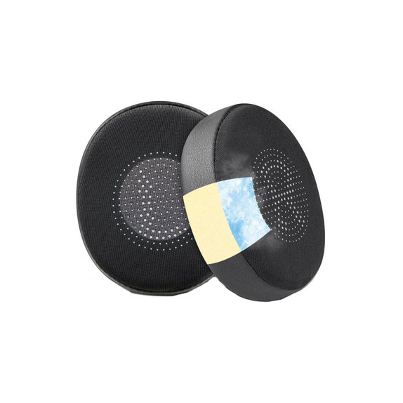 Nadomestne blazinice za ušesa za Jabra Evolve2 40, 65 UC/MS, Elite 45h, Spominska pena + PU usnje + Tekstil, Črne, Hlajeni gel, 1 Par