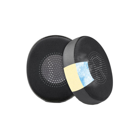 Nadomestne blazinice za ušesa za Jabra Evolve2 40, 65 UC/MS, Elite 45h, Spominska pena + PU usnje + Tekstil, Črne, Hlajeni gel, 1 Par