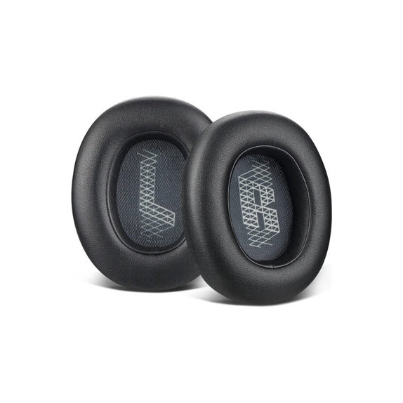 Nadomestne blazinice za ušesa za JBL Live 650BTNC, E65, Spominska pena + PU usnje, Črne, 1 Par