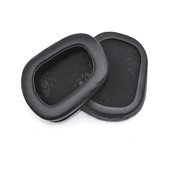 Nadomestne blazinice za ušesa za Logitech G633 Artemis, G933 Artemis, Spominska pena + PU usnje, Črne, 1 Par