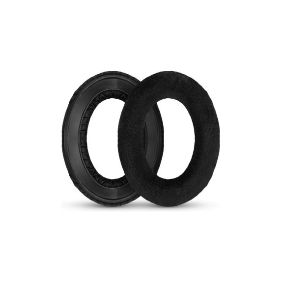 Nadomestne blazinice za ušesa za Sennheiser HD545, HD600, HD650, Spominska pena + Tekstil, Črne, 1 Par