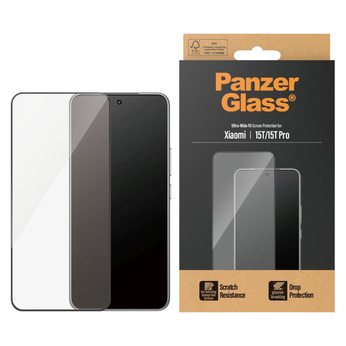 UWF kaljeno steklo za Xiaomi 15T/15T Pro, Črna, PanzerGlass