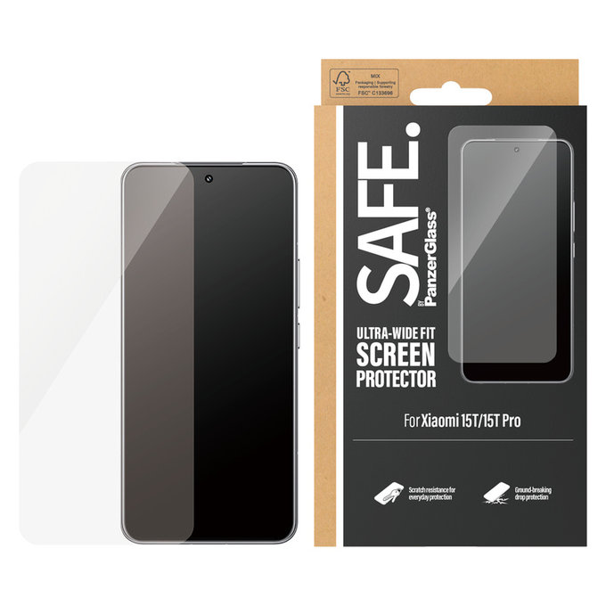 Kaljeno steklo UWF za Xiaomi 15T/15T Pro, Črna, SAFE by PanzerGlass