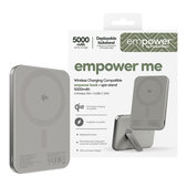 Brezžična PowerBank 5000 mAh, z vrtljivim stojalom 20 W, združljiva z MagSafe, Qi2/USB-C, Titan, empower