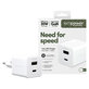 Potovalni adapter Grand Prix USB-C/USB-A, GaN, 35 W PD, srebrno-bel, empower