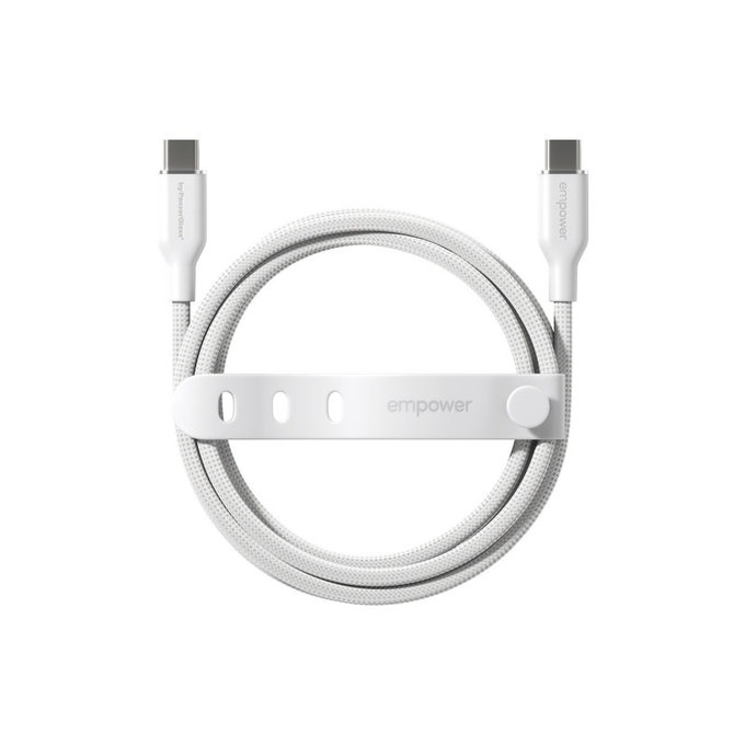 Kabel USB-C, 60 W, Racing, 2 m, Srebrno-bela, empower