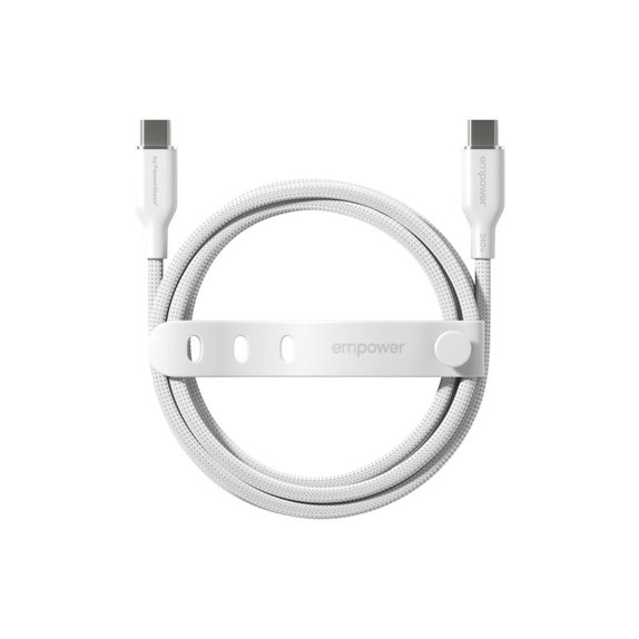 Kabel USB-C, 240 W, Racing, 2 m, Srebrno-bela, empower