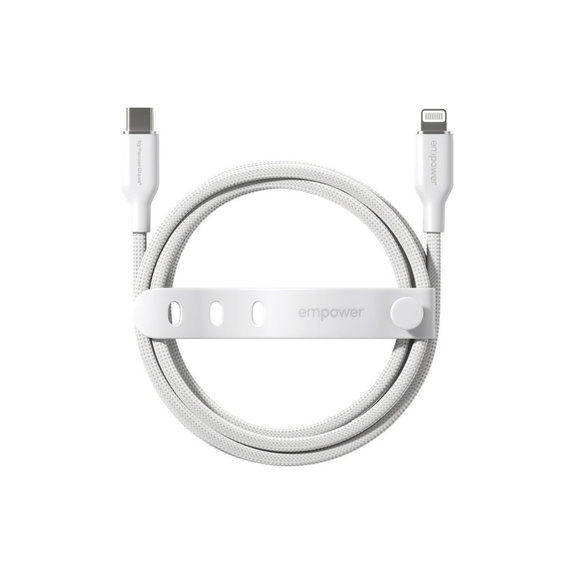 Kabel USB-C/Lightning, 60 W, Racing, 1, 2 m, Srebrno-bela, empower