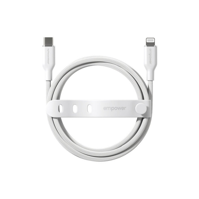 Kabel USB-C/Lightning, 60 W, Racing, 1, 2 m, Srebrno-bela, empower