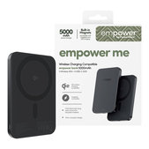 Brezžična PowerBank 5000 mAh, 20 W, združljiva z MagSafe, Qi2/USB-C, Space Black, empower