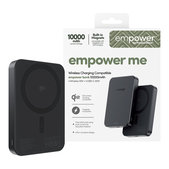 Brezžična PowerBank 10000 mAh, 20 W, združljiva z MagSafe, Qi2/USB-C, Space Black, empower