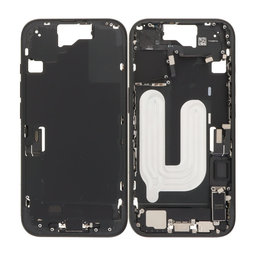 Apple iPhone 16 - Srednji Okvir + Gumbi za Vklop, Glasnost in Kamero (Black)