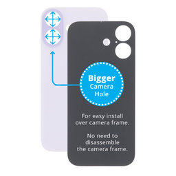 Apple iPhone 17 - Steklo zadnjega ohišja s povečano luknjo za kamero (Lavender)