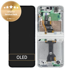 Samsung Galaxy Z Flip 7 FE F761B - LCD zaslon + steklo na dotik + okvir (White) - GH82-37734B Genuine Service Pack