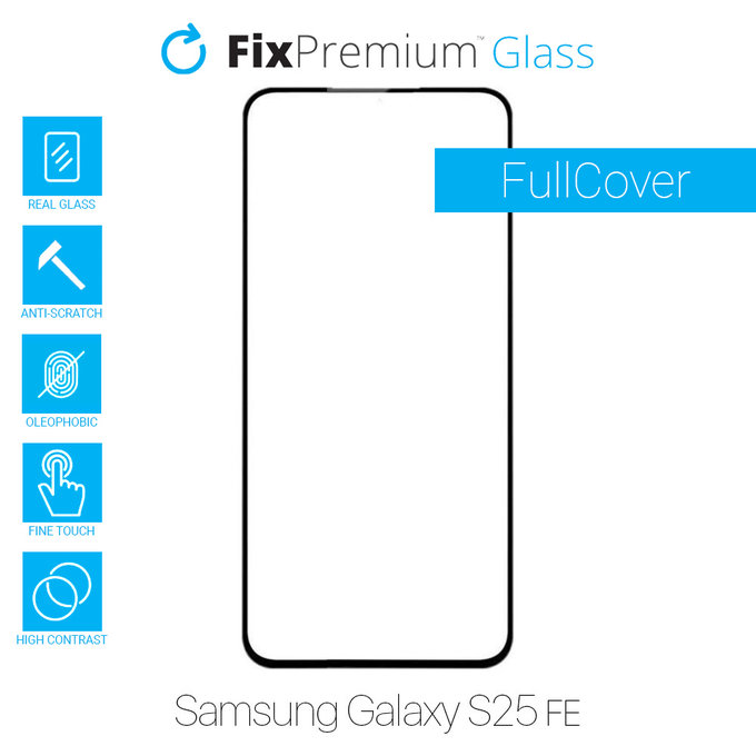 FixPremium FullCover Glass - Kaljeno Steklo za Samsung Galaxy S25 FE