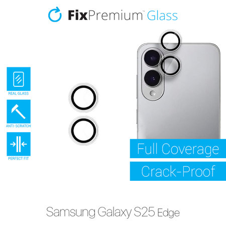 FixPremium Glass - Kaljeno Steklo Zadnje Kamere brez Okvira za Samsung S25 Edge