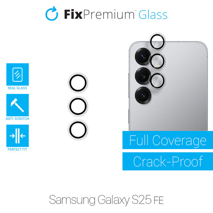 FixPremium Glass - Kaljeno Steklo Zadnje Kamere brez Okvira za Samsung S25 FE