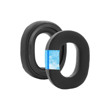 Nadomestne blazinice za ušesa za Razer Blackshark V3, V3X, Spominska pena + Tekstilni + PU usnje, Črne, Hlajeni gel, 1 par