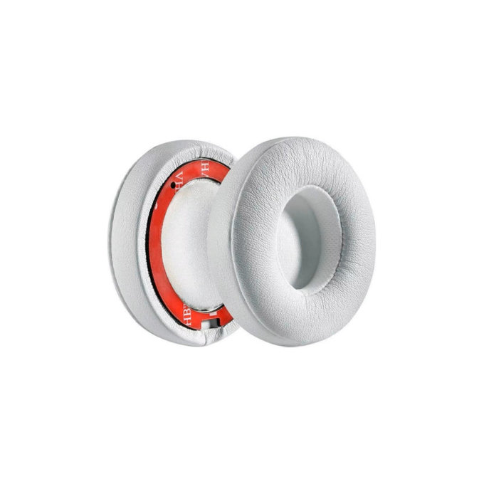 Nadomestne blazinice za ušesa za Beats Solo 4, Spominska pena + PU usnje, Bele, 1 par