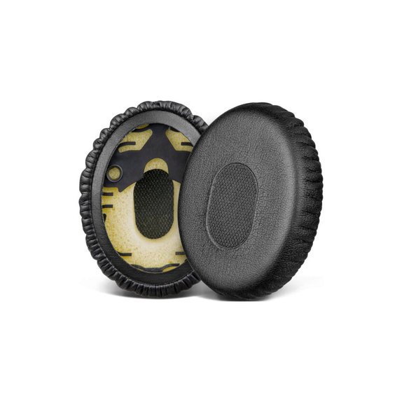 Nadomestne blazinice za ušesa za Bose QuietComfort 3, OE/ON-EAR in OE1, Spominska pena + PU usnje, Črne, 1 par