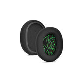 Nadomestne blazinice za ušesa za SteelSeries Arctis 3, 5, 7, 9 Pro, Spominska pena + Tekstil, Črne / Zelene, 1 par