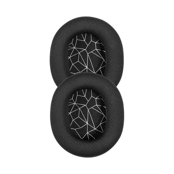 Nadomestne blazinice za ušesa za SteelSeries Arctis 3, 5, 7, 9 Pro, Spominska pena + Tekstil, Črne / Bele, 1 par