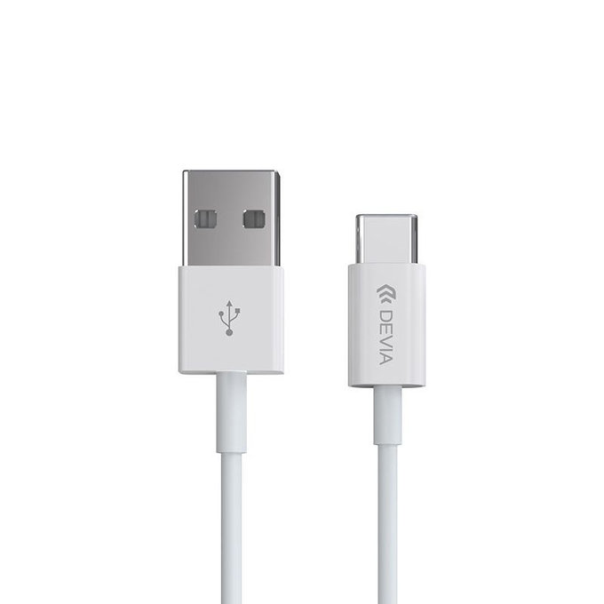 USB / USB-C kabel Smart, 2.1A, 2m, bel, Devia