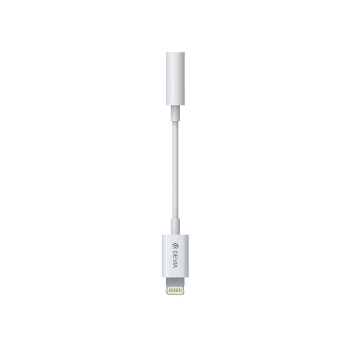 Adapter Smart 3,5mm Jack / Lightning, bel, Devia