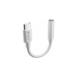 Adapter Smart 3,5mm Jack / USB-C, bel, Devia